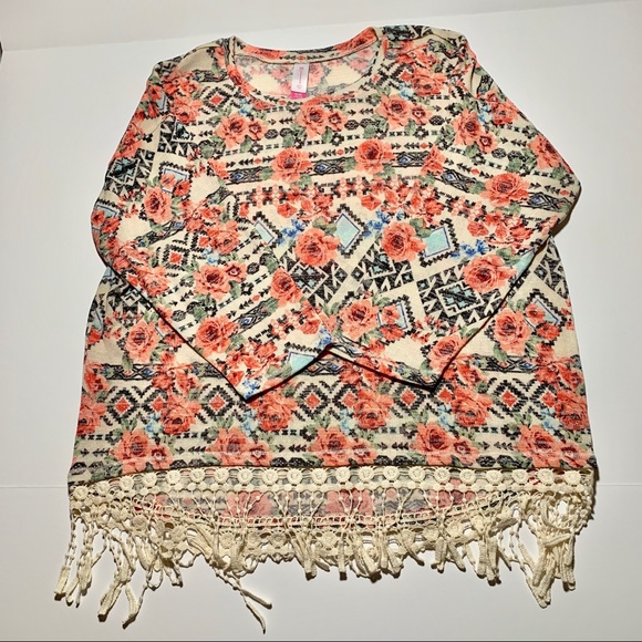 No Boundaries Tops - No boundaries boho top lace fringe women sz XL